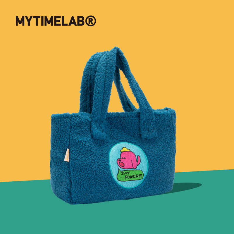 MYTIMELAB摩太潮玩超能量水氧气生活刺绣手提包秋冬毛绒大容量包,箱包皮具/热销女包/男包,托特包,淘宝优惠券,粉丝福利购,淘宝优惠卷