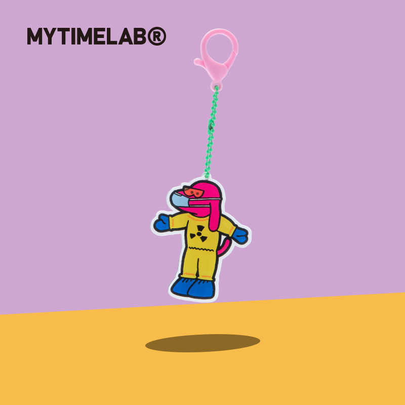 MYTIMELAB摩太潮玩 粉狗系防护亚克力牌挂件包包挂件卡通钥匙扣