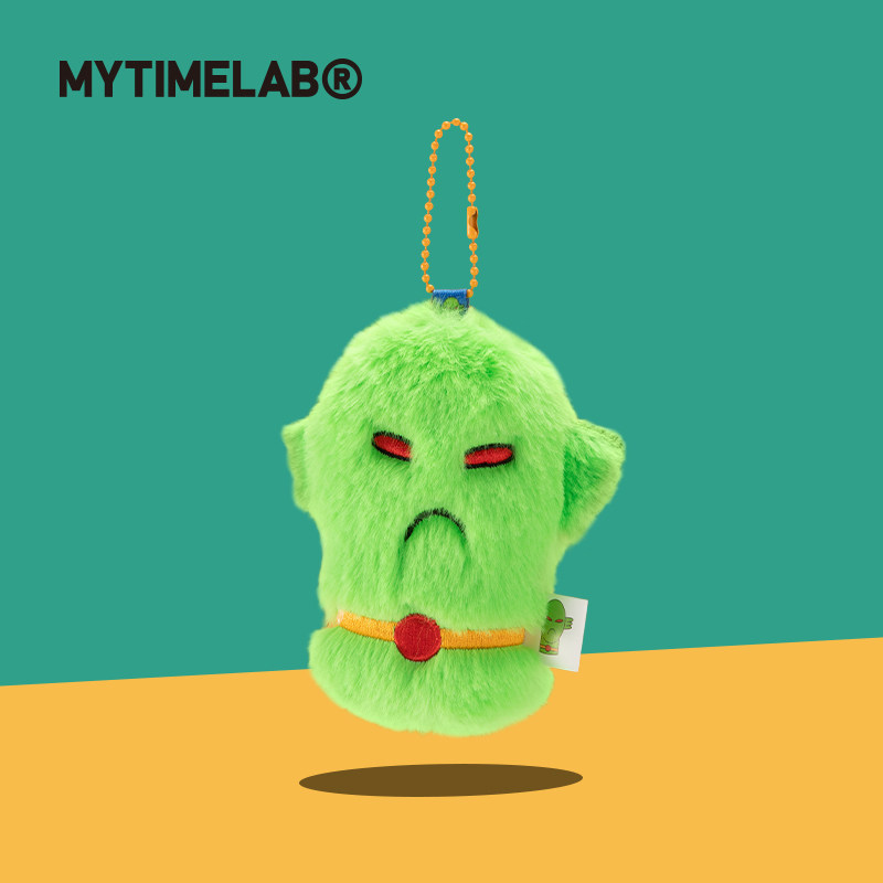 MYTIMELAB摩太潮玩绿脸兔毛挂件装饰书包挂件萌趣公仔男女