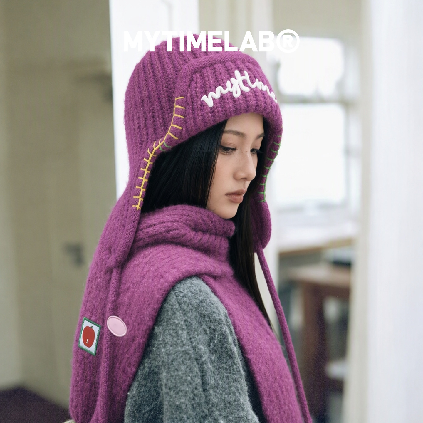 MYTIMELAB摩太潮玩ZOE绣花护耳帽 休闲保暖时尚刺绣百搭秋冬潮配