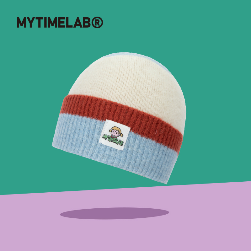 【特惠】MYTIMELAB摩太潮玩Monita三色拼接针织帽女户外保暖秋冬