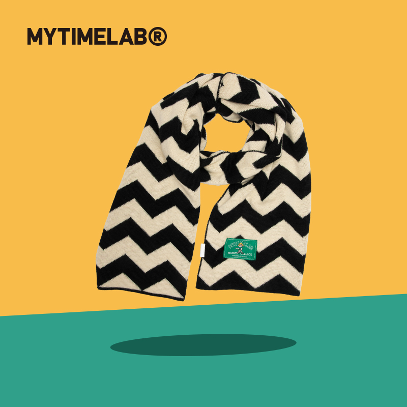 MYTIMELAB摩太潮玩水波纹羊毛围巾针织百搭复古披肩保暖男女秋冬