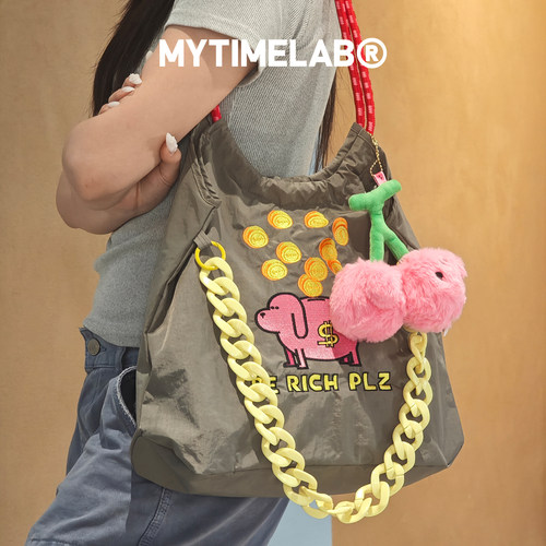 MYTIMELAB摩太潮玩PD爱生活托特刺绣包通用款帆布包休闲时尚百搭