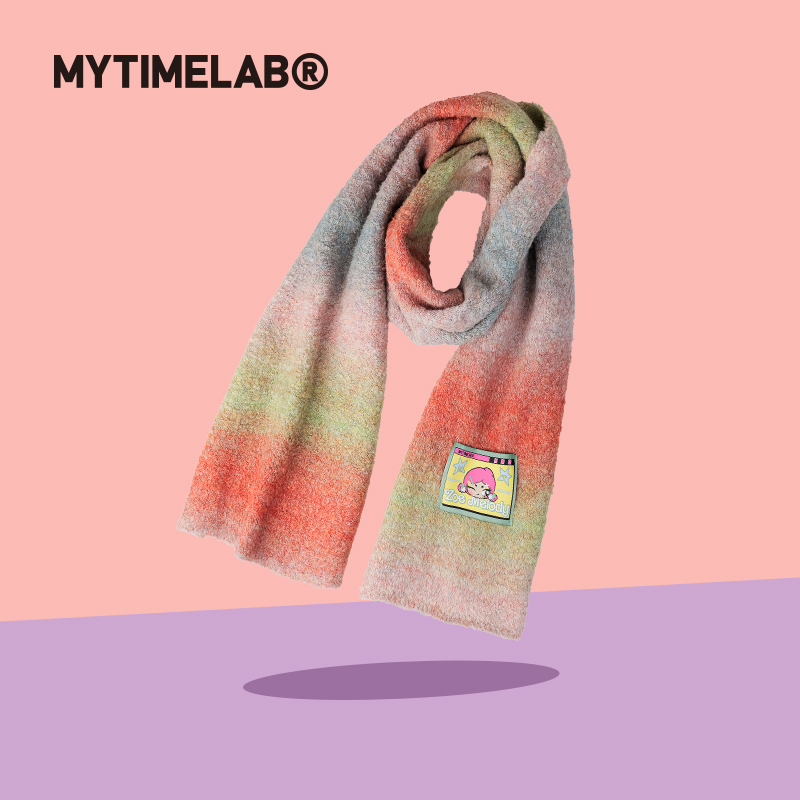 MYTIMELAB摩太潮玩ZOE渐变圈圈围巾百搭时尚保暖秋冬撞色高级感女