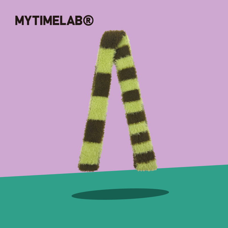 MYTIMELAB摩太潮玩ZOE甜心Y2K围巾针织保暖秋冬撞色条纹时尚女款