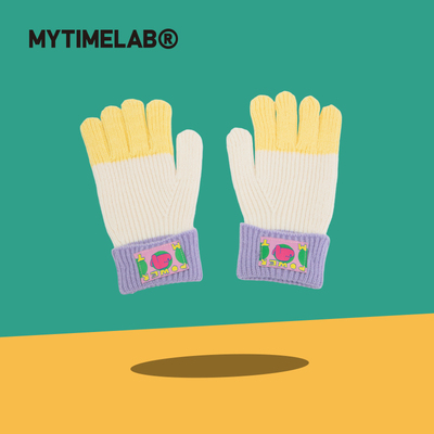 【特惠】MYTIMELAB摩太潮玩Monita复古美潮拼色手套大号秋冬防寒
