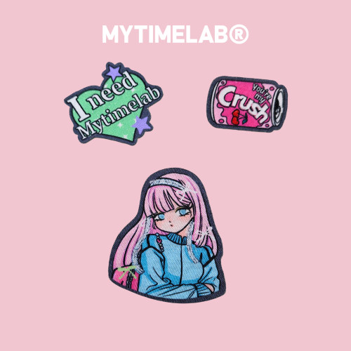 MYTIMELAB摩太潮玩ZOE少女日记别针挂饰卡通包挂件夹扣式萌系刺绣
