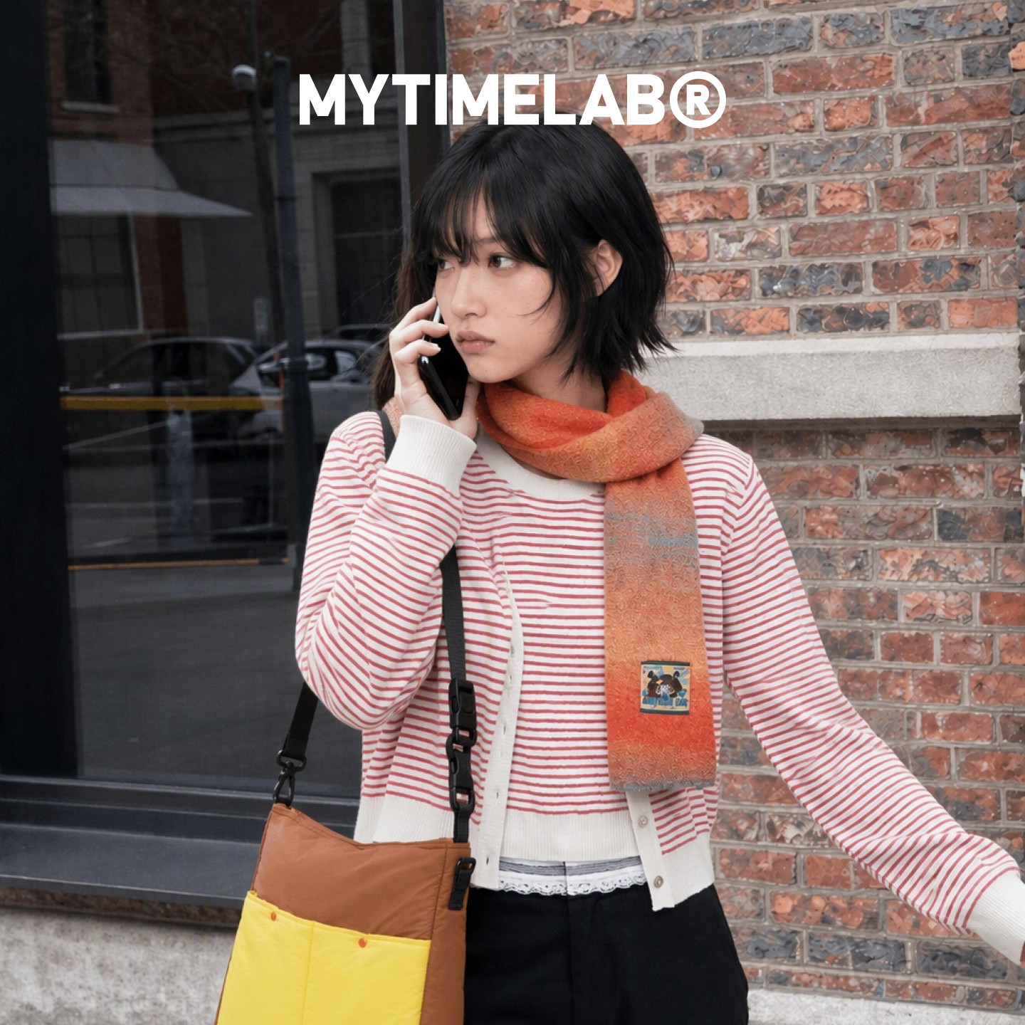 MYTIMELAB摩太潮玩ZOE扣扣圈圈围巾撞色保暖围脖男女软糯针织秋冬