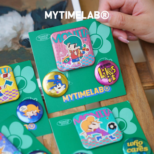 MYTIMELAB摩太潮玩MONITA场上争霸徽章卡通套装别针金属挂件