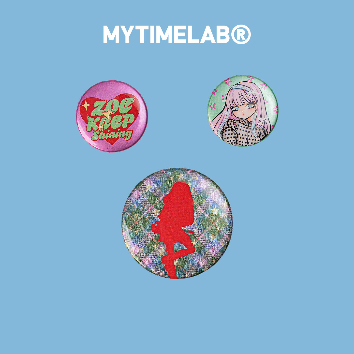 MYTIMELAB摩太潮玩ZOE芭蕾学院徽章卡通包挂件装饰多巴胺新潮格纹图片