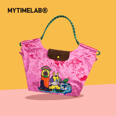 MYTIMELAB摩太潮玩PD暖意绒绒刺绣包通勤大容量秋冬百搭单肩包女