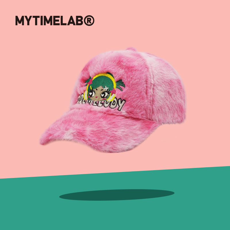 MYTIMELAB摩太潮玩ZOE辣妹Y2K棒球帽保暖时尚显脸小毛绒秋冬刺绣