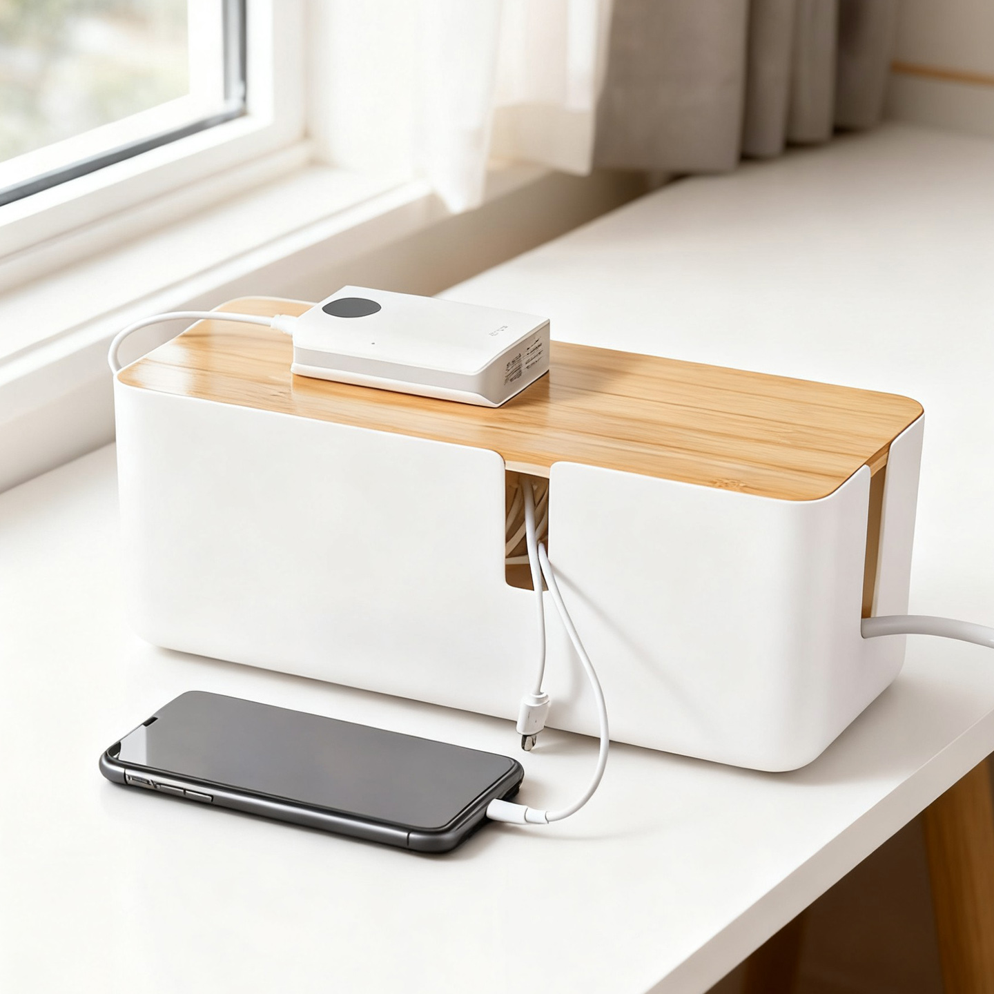 插排收纳盒桌面电线收纳理线器