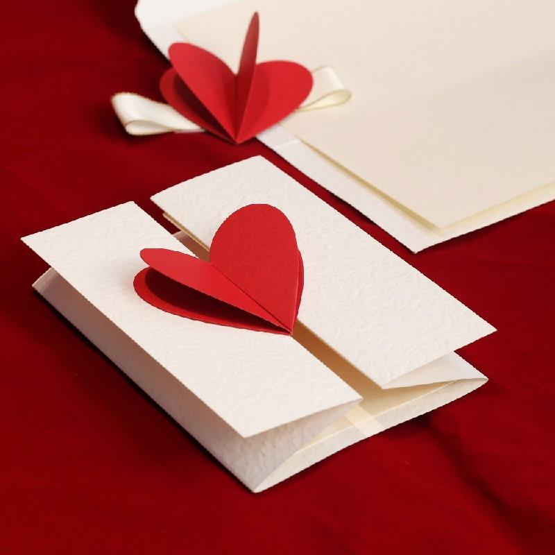 立体爱心贺卡高级感谢誓言情侣七夕情人节送男女朋友恋爱手写礼品