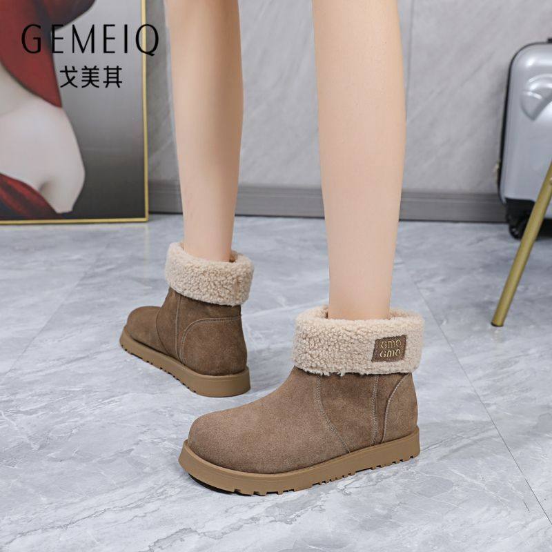 戈美其冬季商场同款加绒里加厚短靴新款平底短筒女靴休闲保暖棉鞋,女鞋,时尚雪地靴,淘宝优惠券,粉丝福利购,淘宝优惠卷