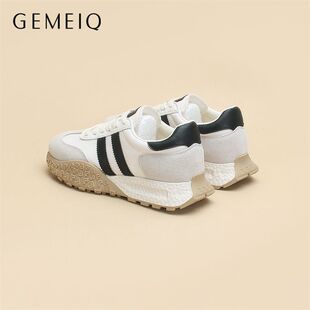 戈美其德训女鞋新款防滑厚底增高休闲鞋女百搭复古百搭运动阿甘鞋