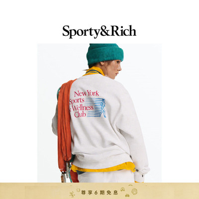 Sporty&Rich Hiking系列男女同款潮酷百搭休闲字母logo卫衣上衣
