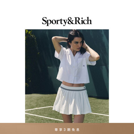 Sporty&Rich Tennis系列SRC女士夏季学院风简约休闲百褶裙半身裙