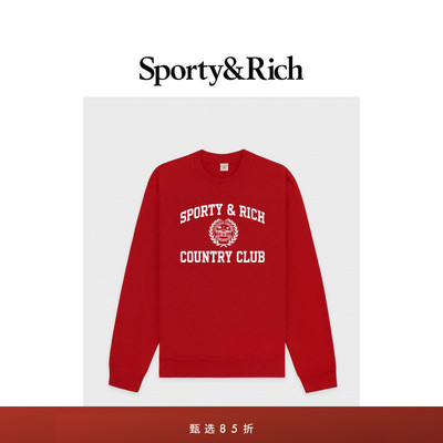 [甄选85折]Sporty&Rich Preppy系列男女同款休闲运动长袖圆领卫衣