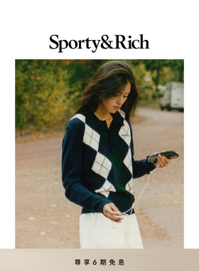[秋冬新品]Sporty&Rich Central Park系列女士羊绒Polo针织毛衣