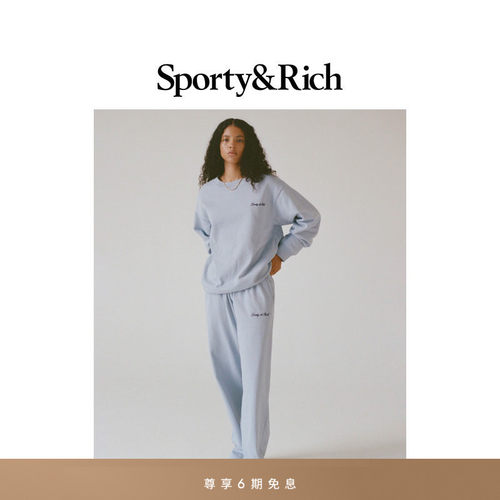 [秋冬新品]Sporty&Rich Core系列男女同款休闲复古直筒卫裤长裤