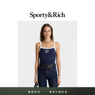 Sporty&Rich Roc联名系列女士度假休闲百搭撞色内搭吊带背心 Eden