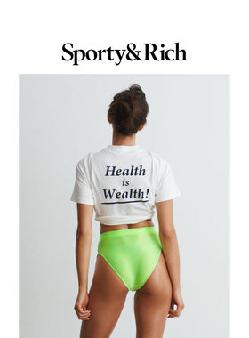 [明星同款]Sporty&Rich 男女同款Health is Wealth T恤短袖上衣