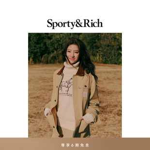 Farmhouse系列女士时尚 Sporty&Rich 马术高领针织毛衣 明星同款