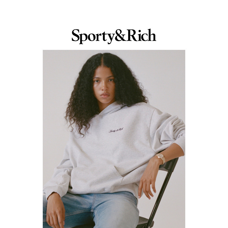 [秋冬新品]Sporty&Rich Core系列男女同款简约百搭刺绣logo卫衣