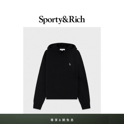 Sporty&Rich Hiking系列女士温柔随性休闲利落羊绒连帽毛衣卫衣