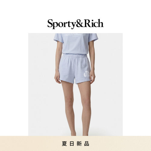 [春夏新品]Sporty&Rich 女士美式徽章logo休闲运动宽松短裤