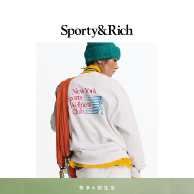 Sporty&Rich Hiking系列男女同款潮酷百搭休闲字母logo卫衣上衣