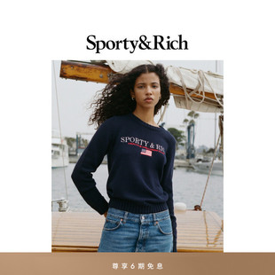 Nautical系列女士S&R Sporty&Rich 字母休闲针织毛衣 秋冬新品