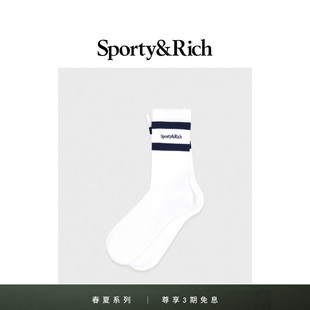 男女同款 Sporty&Rich 撞色运动百搭中筒袜 春夏新品