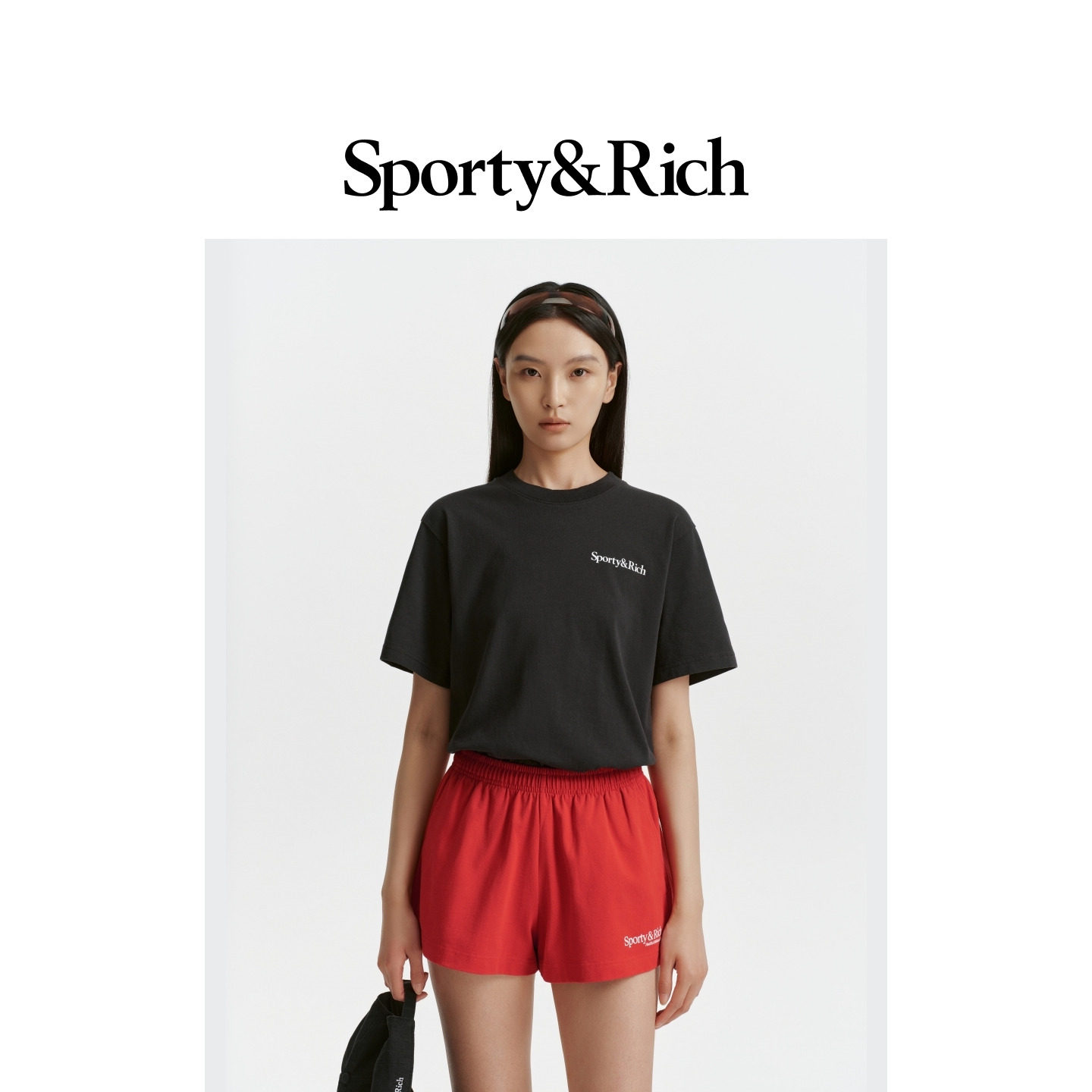 [邝美心同款]Sporty&Rich 男女同款Health Is Wealth短袖T恤上衣