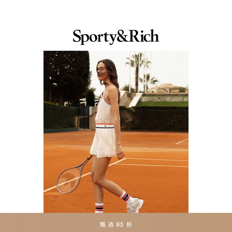 [甄选85折]Sporty&Rich Tennis系列女士SRC夏季无袖网球风连衣裙