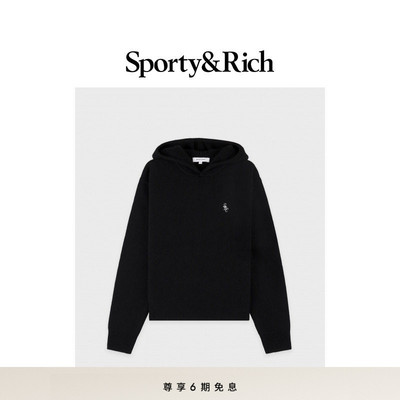 [秋冬新品]Sporty&Rich Hiking系列女士休闲羊绒连帽毛衣卫衣