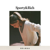 Sporty&Rich 秋冬新品 Tennis系列女士优雅百搭羊绒V领针织毛衣
