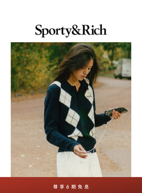 [秋冬新品]Sporty&Rich Central Park系列女士羊绒Polo针织毛衣