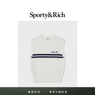 女士经典 Sporty&Rich 百搭撞色柔软针织内搭背心马甲 春夏新品