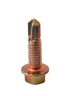 外六角钻尾丝加粗M830法兰带防滑齿自攻自钻螺钉 彩锌燕尾钉