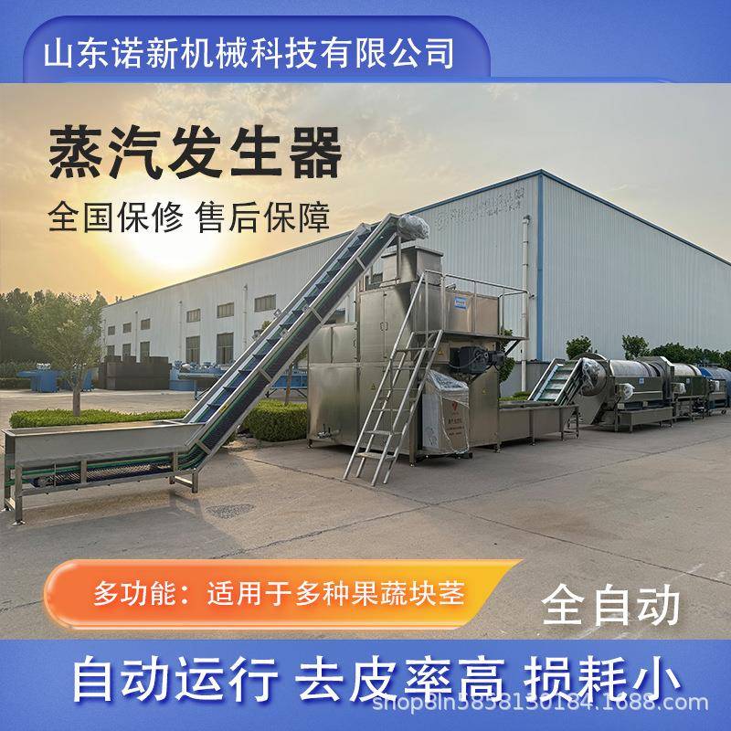 诺新全自动预制菜加工蒸汽去皮机红薯去皮设备黄桃物理爆皮机