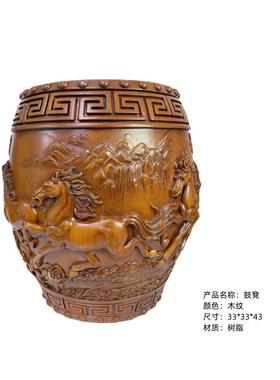 0新中式八骏马鼓凳门口换鞋凳工艺置物架展台红木餐凳琴凳装饰摆