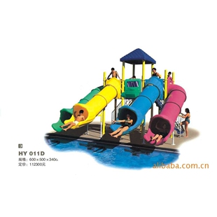 公园场景设施、户外组合滑梯、幼儿园游乐设备、儿童塑料滑梯