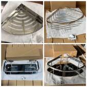 304不锈钢置物架连体可拆卫生间转角双层篮壁挂双层置物架浴室架