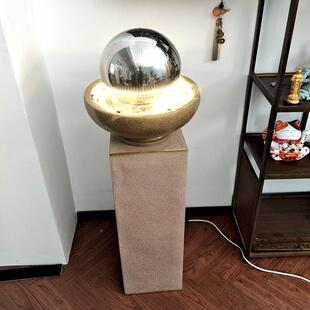 运简欧精致镜面转会球循环流水加湿器盆景摆件所家居办公PRR装饰