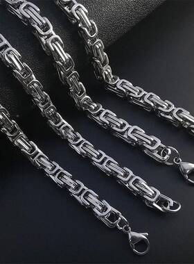 热销款个性钛钢不掉色帝王链项链新品配士东莞饰不BL000001掉色饰