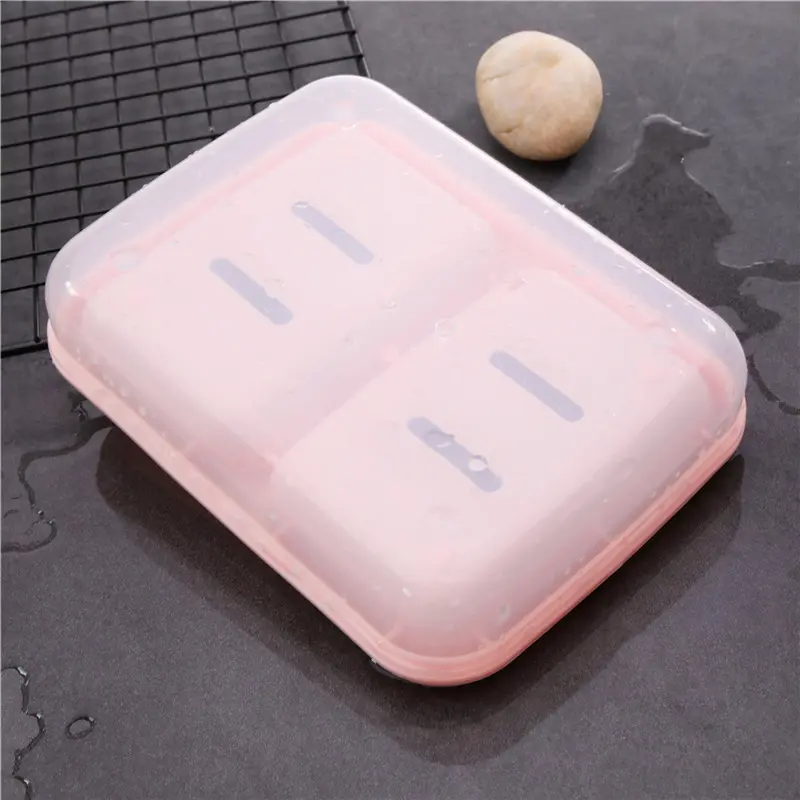 肥皂盒双格皂盒创意带盖学生宿舍家用大号双层沥水盒