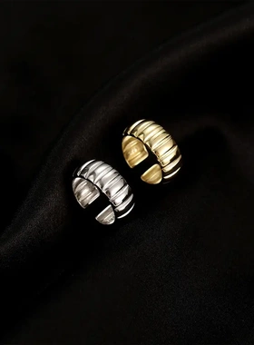 s925银高级感齿轮戒指女小众设计个性简约可调节ins潮指环