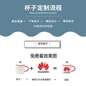 仿陶瓷水杯怀旧通用带盖茶缸来图定制高温烤花陶瓷杯复古马克杯子
